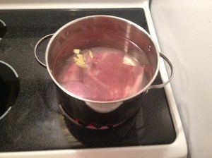 Placing the ribs in water