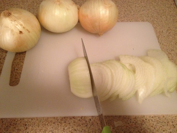 Cut and slice the onions up. 