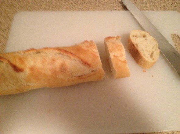 Cut the bread into nice sized slices.